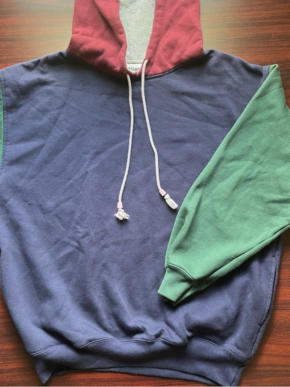 Vintage Gitano Hoodie Size Large Colorful Surf Wear Green Blue Blank